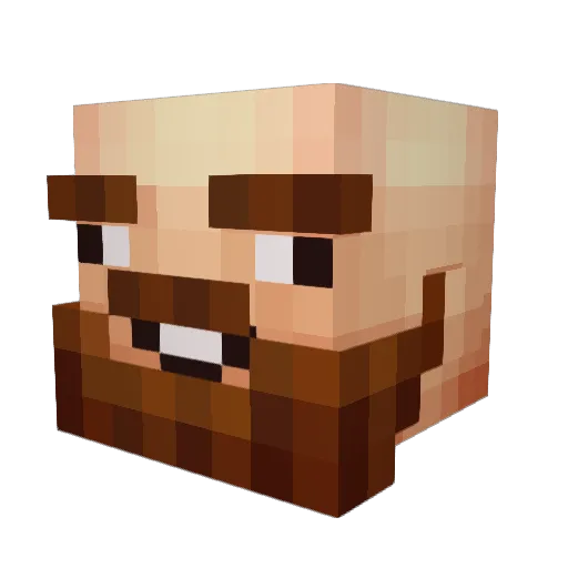 Mourdie Minecraft avatar head, 3D render