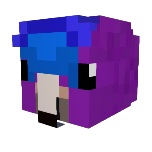 Mousebird Minecraft avatar head, 3D render