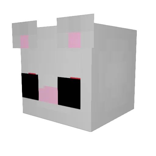 Mouser_ Minecraft avatar head, 3D render