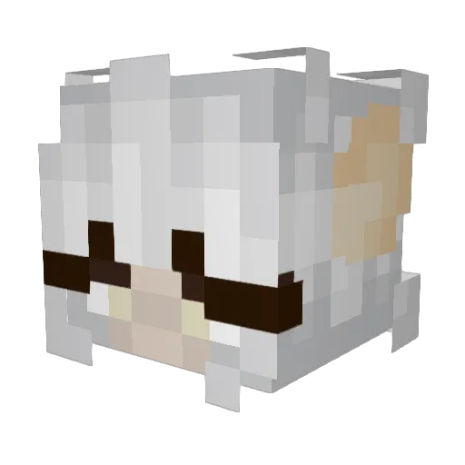 Mousiee_ Minecraft avatar head, 3D render