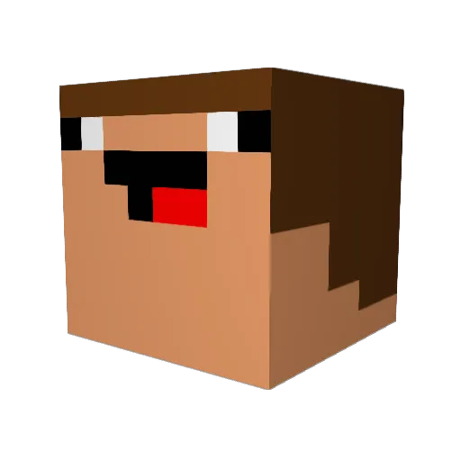 Mousiu Minecraft avatar head, 3D render