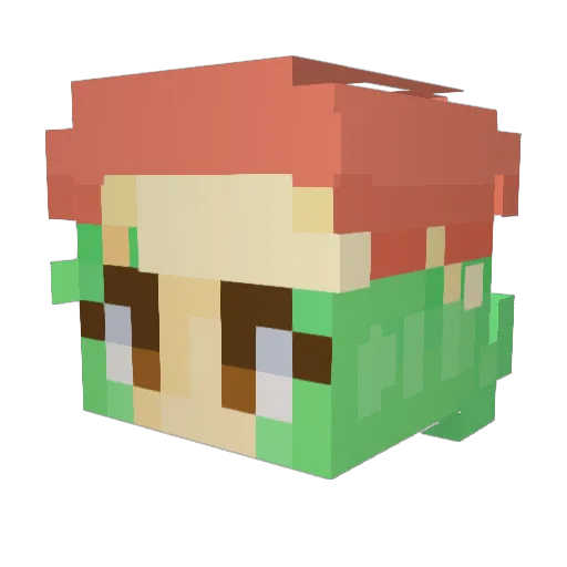 Mousou_Express Minecraft avatar head, 3D render