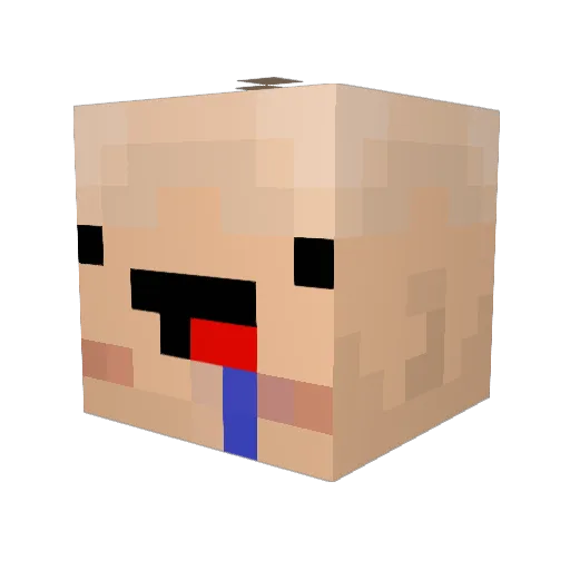Mousse49 Minecraft avatar head, 3D render