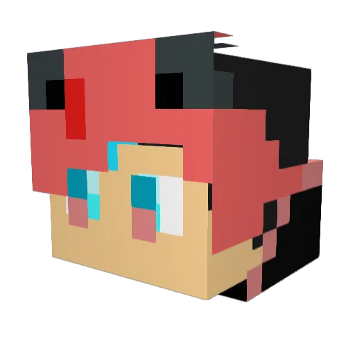 Mousset77 Minecraft avatar head, 3D render