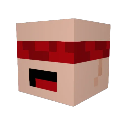 Mousstafa Minecraft avatar head, 3D render