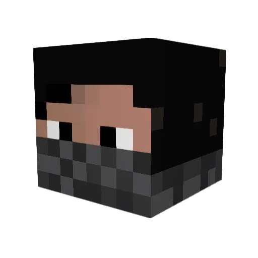 Moustached_Hat Minecraft avatar head, 3D render