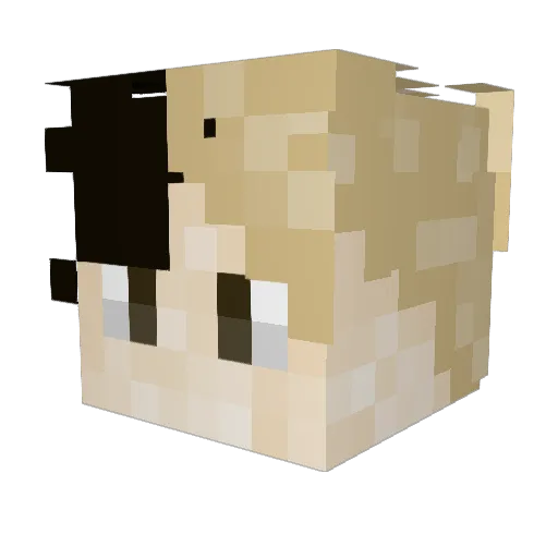 Moustacheoz Minecraft avatar head, 3D render