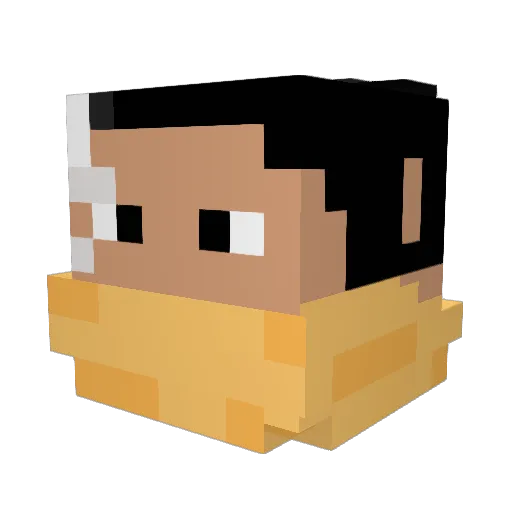 Moustafox Minecraft avatar head, 3D render