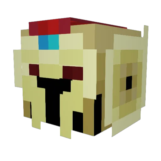 Moustakas Minecraft avatar head, 3D render