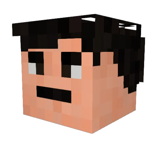 Moustusher Minecraft avatar head, 3D render