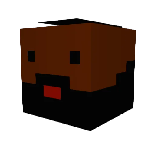 MoutD Minecraft avatar head, 3D render