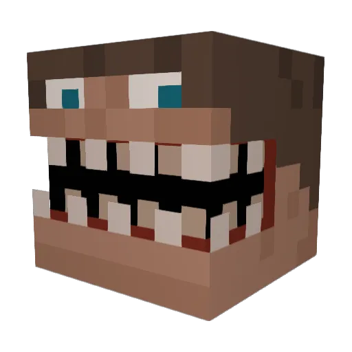 Mouteg Minecraft avatar head, 3D render