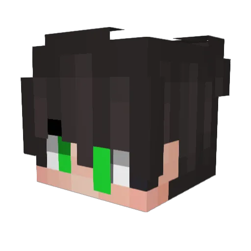 Mouusi Minecraft avatar head, 3D render