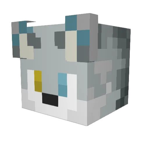 Mouysee Minecraft avatar head, 3D render