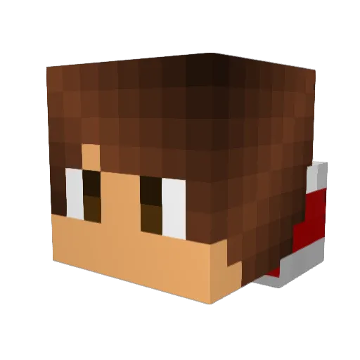 Mouzi3_ Minecraft avatar head, 3D render