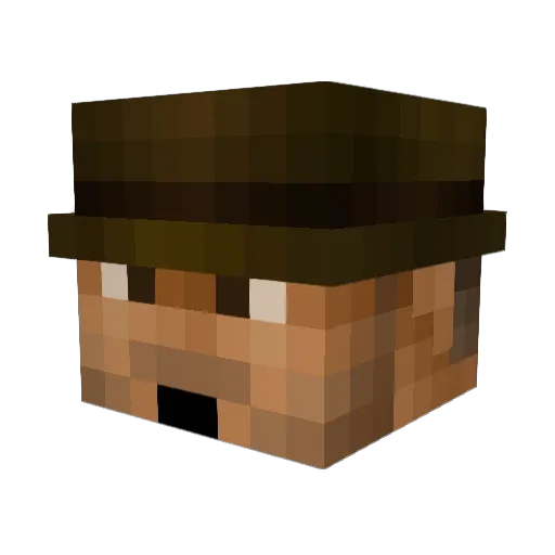 MoviBaba Minecraft avatar head, 3D render