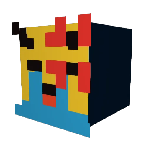 Mowell Minecraft avatar head, 3D render