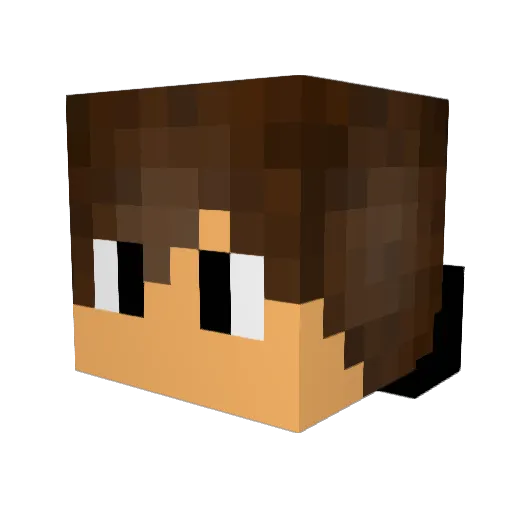 Mowenless Minecraft avatar head, 3D render