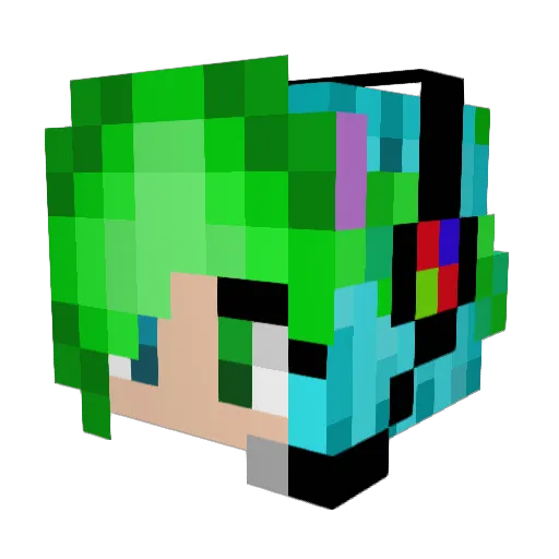 Mowinee Minecraft avatar head, 3D render
