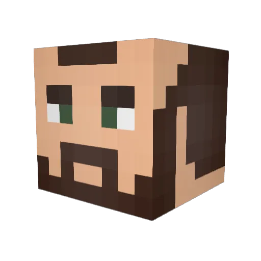 Mowjito Minecraft avatar head, 3D render