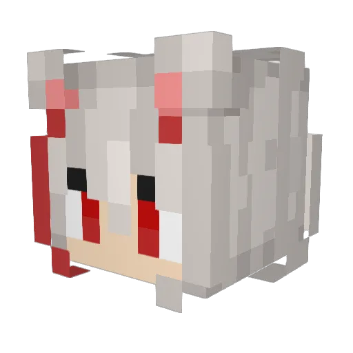 MowmiByakuAwoo Minecraft avatar head, 3D render