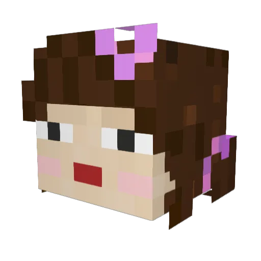 Mowrose_ll Minecraft avatar head, 3D render