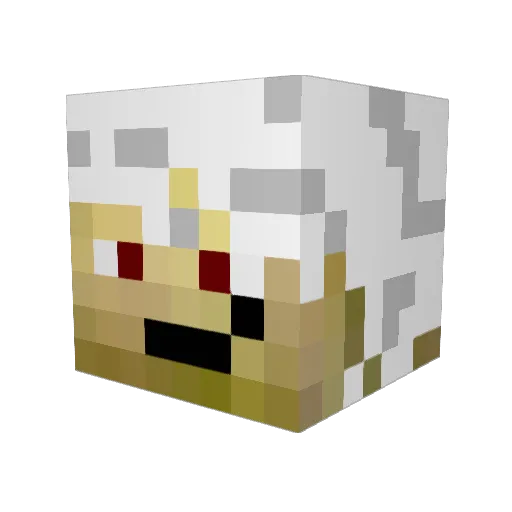 Mowzyy Minecraft avatar head, 3D render