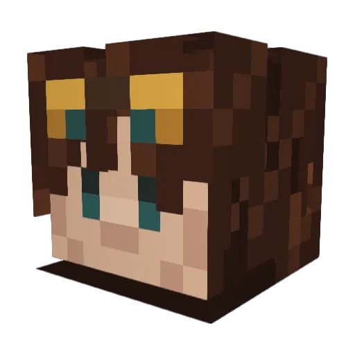 Moxcel Minecraft avatar head, 3D render