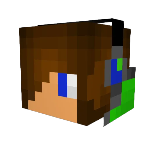 Moxelterrier Minecraft avatar head, 3D render