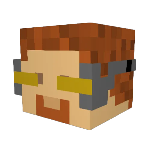 Moxieboxes Minecraft avatar head, 3D render