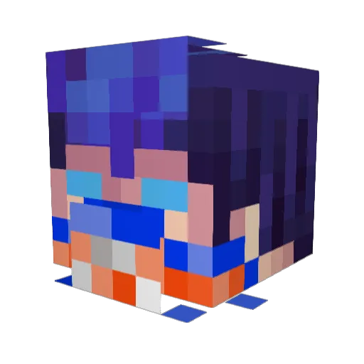 Moxnz Minecraft avatar head, 3D render