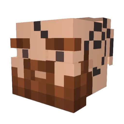 Moxxis Minecraft avatar head, 3D render