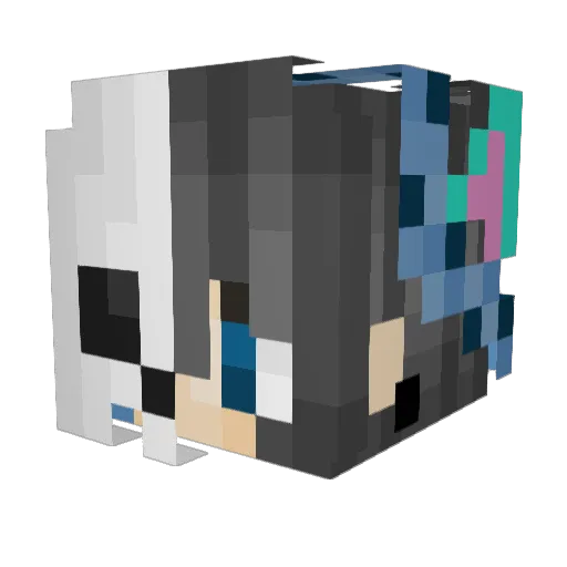 MoxyJones Minecraft avatar head, 3D render
