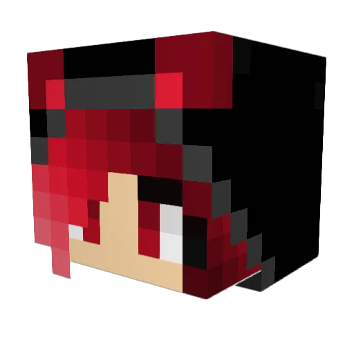 Moxygirl Minecraft avatar head, 3D render