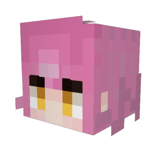Moyasakako Minecraft avatar head, 3D render