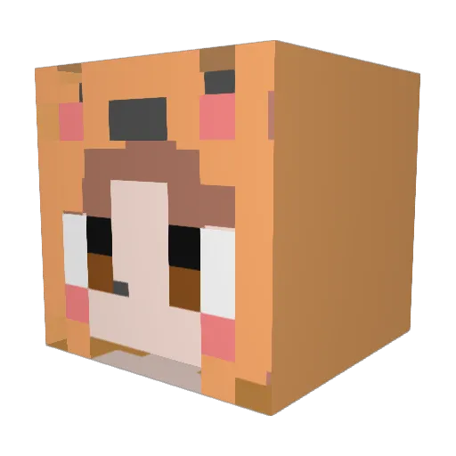Moymoy702 Minecraft avatar head, 3D render