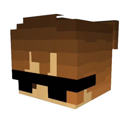 Moz1pz Minecraft avatar head, 3D render