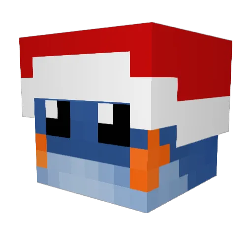 Mozart47 Minecraft avatar head, 3D render