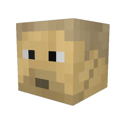 Mozart83 Minecraft avatar head, 3D render