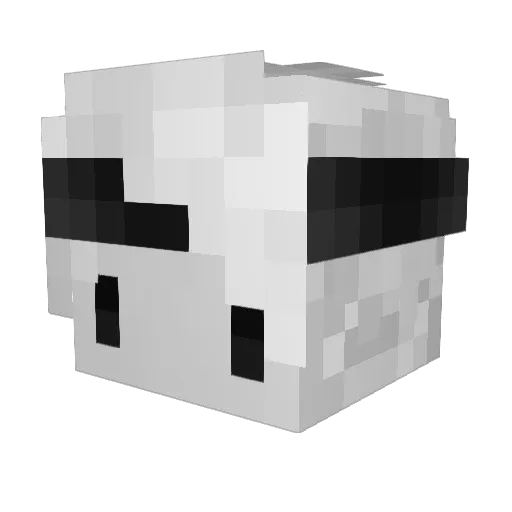 Mozartella Minecraft avatar head, 3D render
