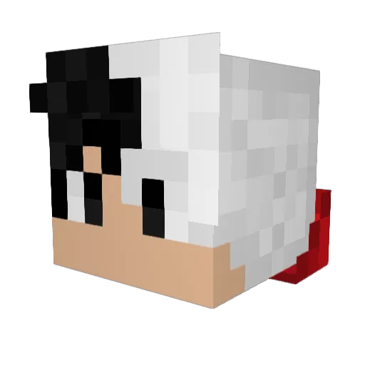 MoziYT Minecraft avatar head, 3D render