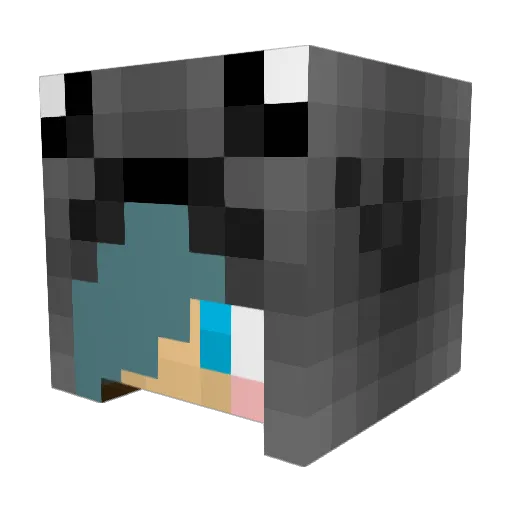 Moziie Minecraft avatar head, 3D render