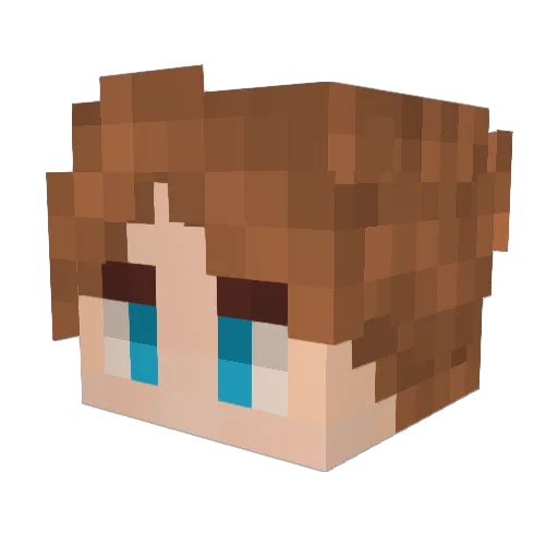 Mozip Minecraft avatar head, 3D render