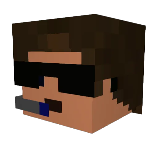 Mozitux Minecraft avatar head, 3D render