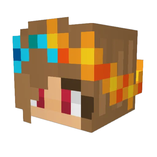 Mozkox Minecraft avatar head, 3D render