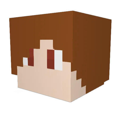 Mozume Minecraft avatar head, 3D render