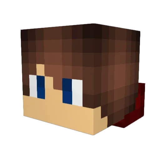 Mozzarela Minecraft avatar head, 3D render