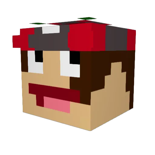Mozzheart Minecraft avatar head, 3D render