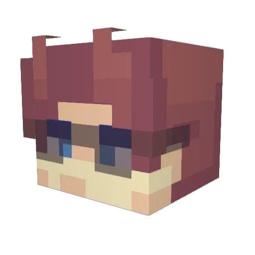 Mozzit Minecraft avatar head, 3D render