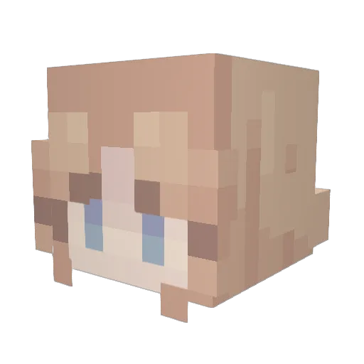 Mozzlu Minecraft avatar head, 3D render